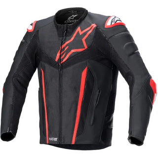 ALPINESTAR FUSION LEATHER JKT BLK RED FLUO 54