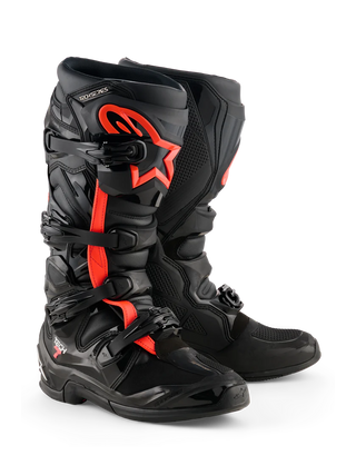 Tech 7 Boots Black Red Fluo