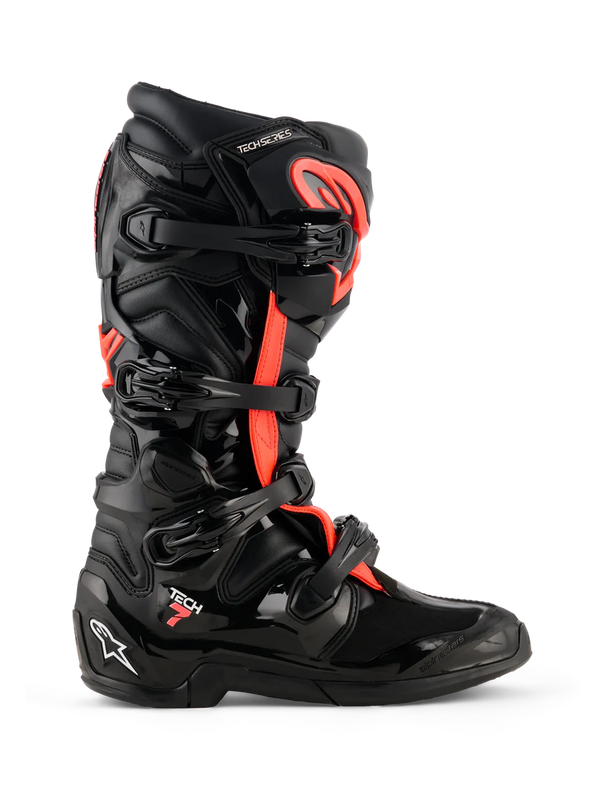 Tech 7 Boots Black Red Fluo