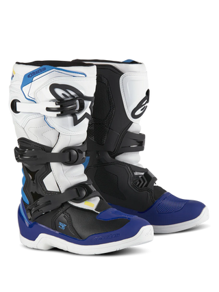 Alpinestars Youth Tech 3S Boots White Black Enamel Blue