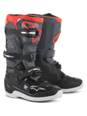 Alpinestars Youth Tech 7S Boots Black Dark Gray Red Fluo