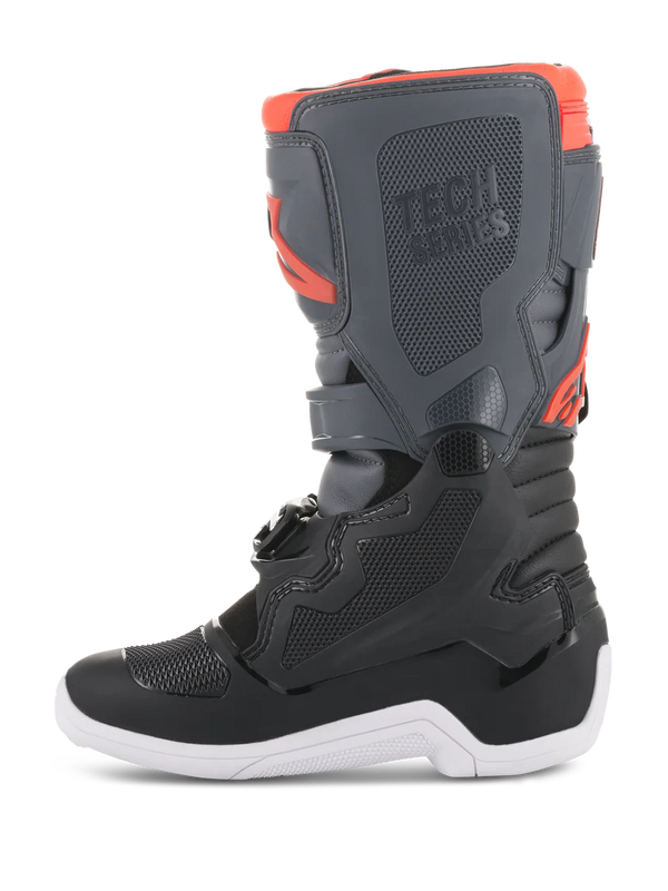 Alpinestars Youth Tech 7S Boots Black Dark Gray Red Fluo