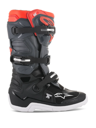 Alpinestars Youth Tech 7S Boots Black Dark Gray Red Fluo