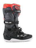 Alpinestars Youth Tech 7S Boots Black Dark Gray Red Fluo