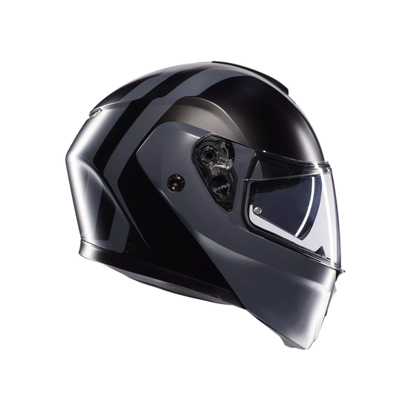 AGV STREETMODULAR RESIA MATT BLACK/GREY - MOTORBIKE FLIP UP HELMET E2206