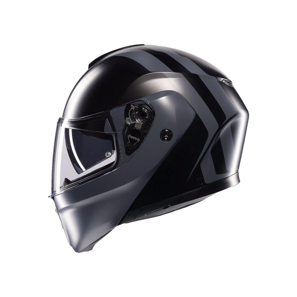 AGV STREETMODULAR RESIA MATT BLACK/GREY - MOTORBIKE FLIP UP HELMET E2206