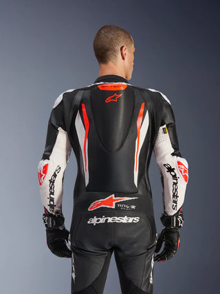 Alpinestars GP Tech V5 One Piece Leather Suit Black White Red Fluo