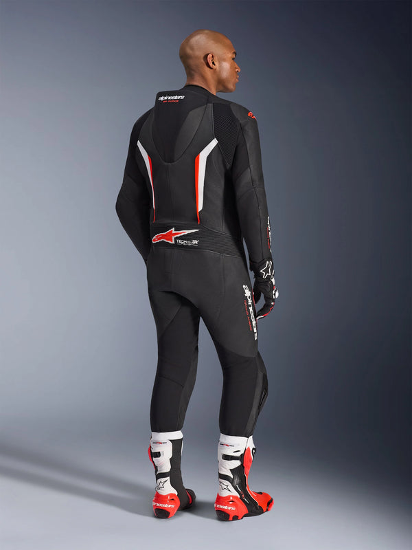 Alpinestars GP Force V2 Leather Suit Black White Red Fluo