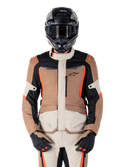 Alpinestars ST-1 Waterproof Jacket Dark Khaki Sand Black Red Fluo