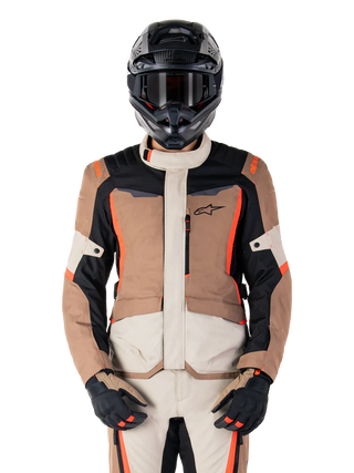 Alpinestars ST-1 Waterproof Jacket Dark Khaki Sand Black Red Fluo
