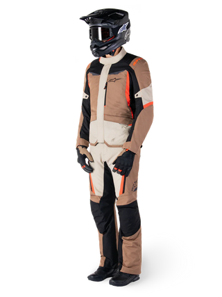 Alpinestars ST-1 Waterproof Jacket Dark Khaki Sand Black Red Fluo