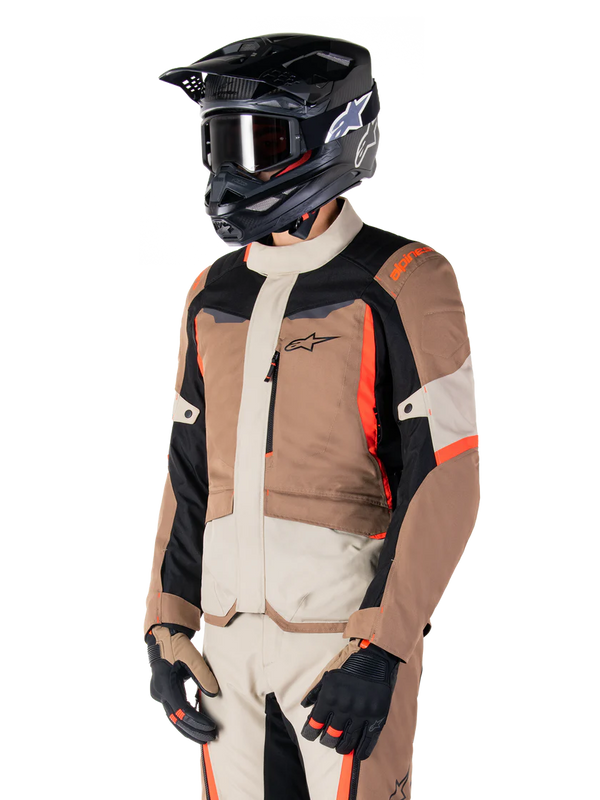 Alpinestars ST-1 Waterproof Jacket Dark Khaki Sand Black Red Fluo