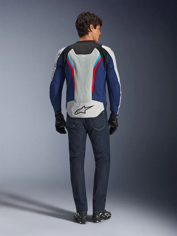 Alpinestars AST V3 Air Jacket Silver Deep Blue Bright Red