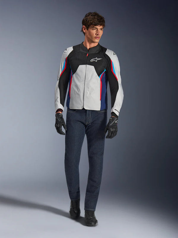 Alpinestars AST V3 Air Jacket Silver Deep Blue Bright Red