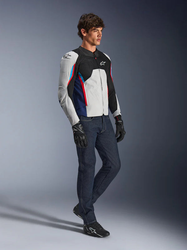 Alpinestars AST V3 Air Jacket Silver Deep Blue Bright Red