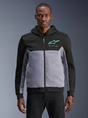 Alpinestars Chrome V2 Sport Hoodie Black Gray Heather Turquoise