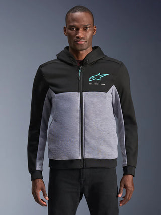 Alpinestars Chrome V2 Sport Hoodie Black Gray Heather Turquoise