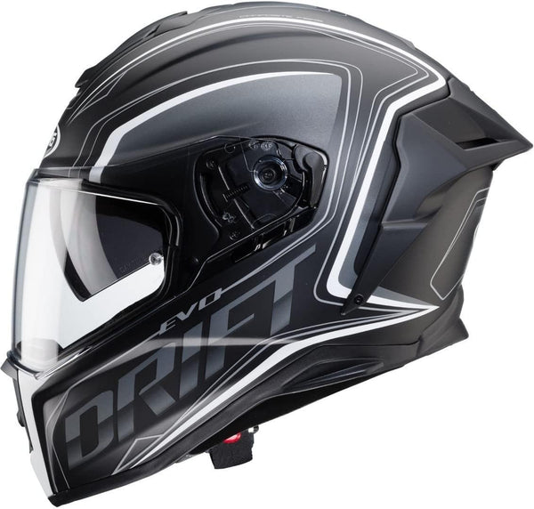 Caberg Drift Evo Integral Full-Face Motorcycle Helmet – Matte Black/Anthracite/Red Fluo