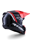 Alpinestars S-M3 Radium Helmet ECE 22.06 Black Red Fluo White Glossy