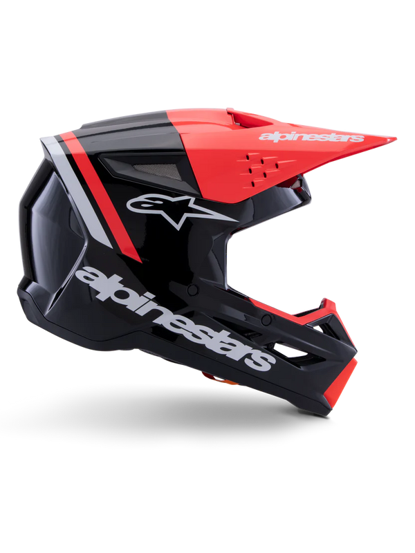 Alpinestars S-M3 Radium Helmet ECE 22.06 Black Red Fluo White Glossy