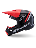 Alpinestars S-M3 Radium Helmet ECE 22.06 Black Red Fluo White Glossy