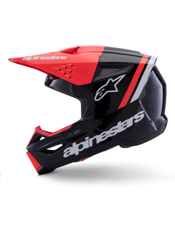 Alpinestars S-M3 Radium Helmet ECE 22.06 Black Red Fluo White Glossy