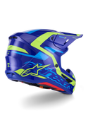 Alpinestars S-M7 Solid Helmet ECE 22.06 Blue Yellow Fluo Glossy