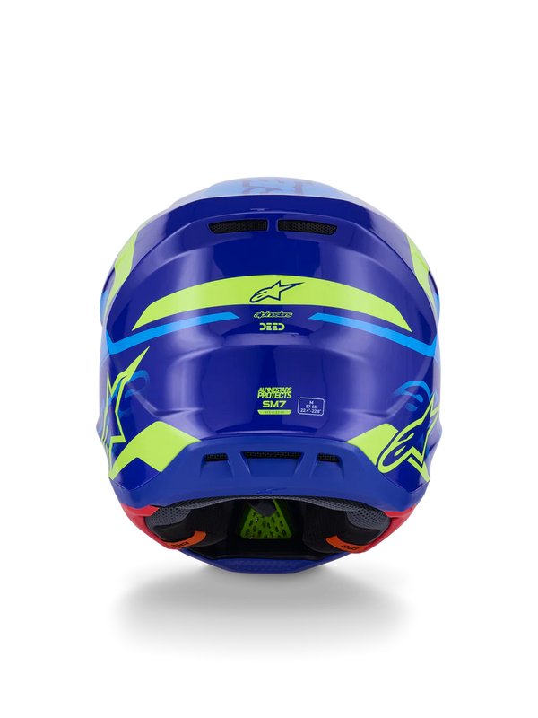 Alpinestars S-M7 Solid Helmet ECE 22.06 Blue Yellow Fluo Glossy