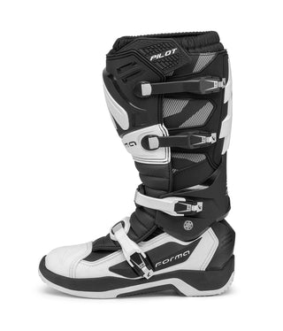 Forma Pilot Motorcycle Boots – Black/White