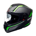 SMK Glide Kyren Modular Motorcycle Helmet – Matt Black/Grey/Green