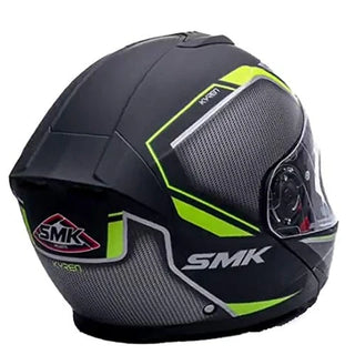 SMK Glide Kyren Modular Motorcycle Helmet – Matt Black/Grey/Green