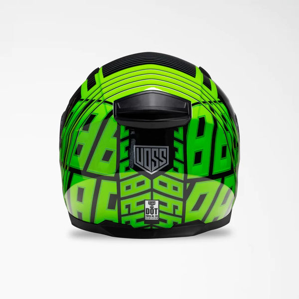 VOSS 988 MOTO-1 ECHO GREEN HELMET