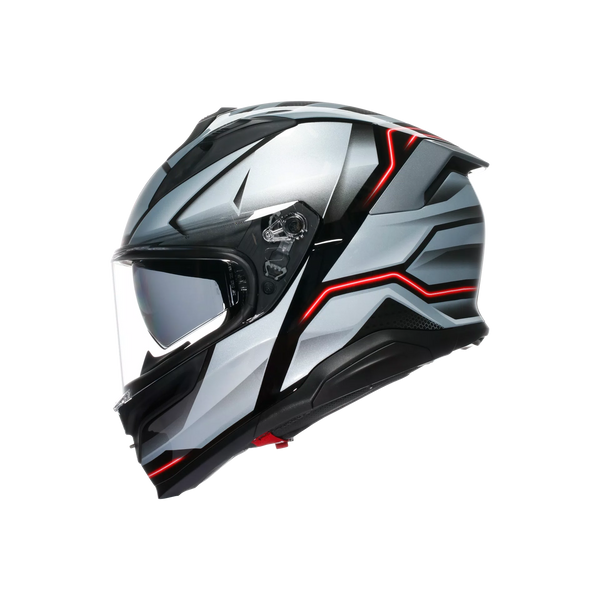 AGV K7 MPLK JAEGER BLACK/SILVER - MOTORBIKE FULL FACE HELMET E2206