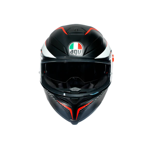 AGV K-5 S Full-Face Motorcycle Helmet - Thunder Matte Black/White/Red