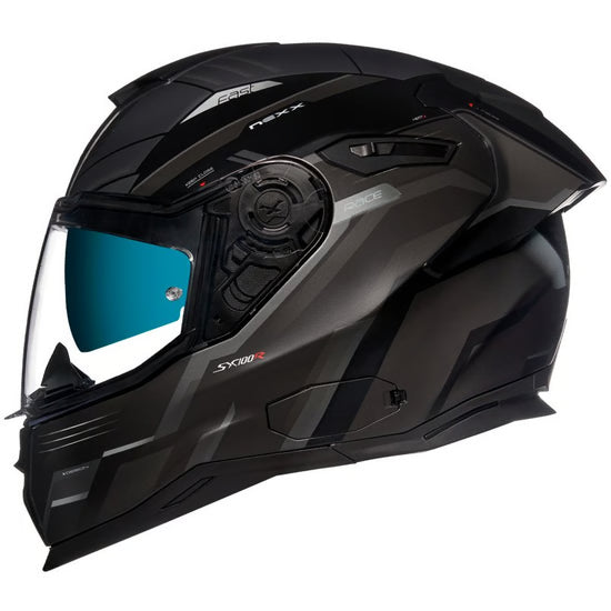 Nexx SX.100R Gridline Helmet Grey / Matte Black