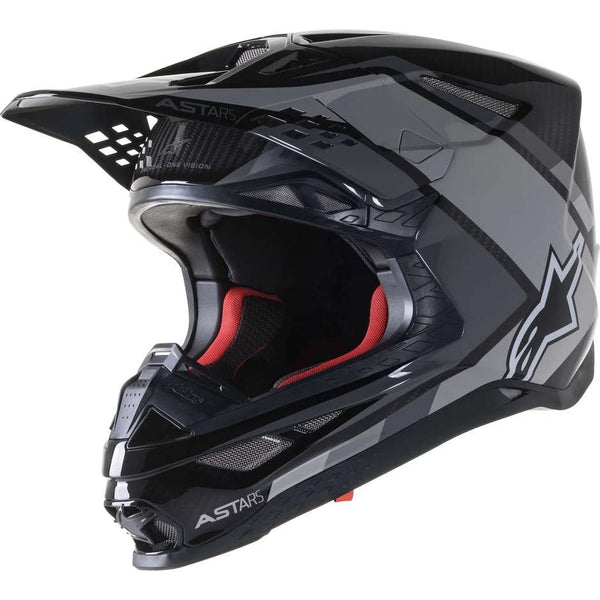 Alpinestars S-M10 Meta2 Black Gray Glossy Carbon Helmet SM10 Motocross Enduro